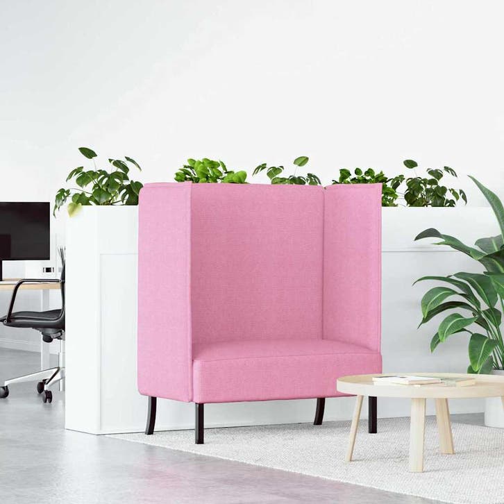 vidaXL Hoog rugbank / zetel 101cm Roze Stof, Huis en Inrichting, Zetels | Zetels, Nieuw, Verzenden