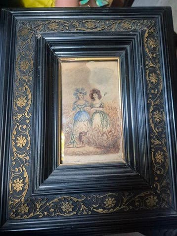 École européenne (XIX) - Coppia di dame