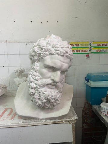sculptuur, Busto di Ercole Farnese - 60 cm - Gips