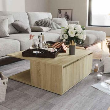 vidaXL Salontafel 80x80x31 cm bewerkt hout sonoma, Verzenden, Nieuw