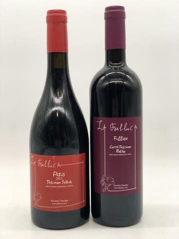 Mixed lot of 2 x 75cl La Fralluca Toscana Rosso IGT 2013/..., Collections, Vins, Ophalen of Verzenden, Rode wijn