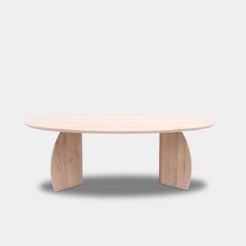 Tafel Ovaal Eikenhout  Set Driehoek  140x90, Huis en Inrichting, Nieuw