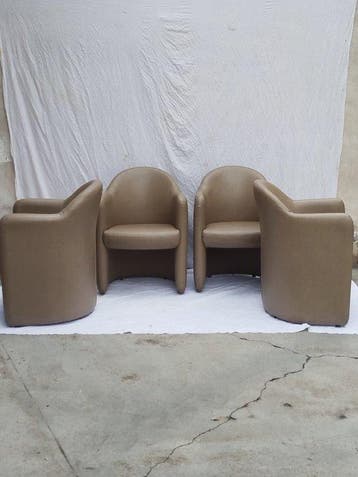 Fauteuil (4) - Cuir synthétique - 4 fauteuils de cocktail
