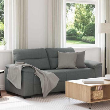 vidaXL 2-zitsbank / zetel 180x81x84 cm stof donkergrijs, Huis en Inrichting, Verzenden, Nieuw