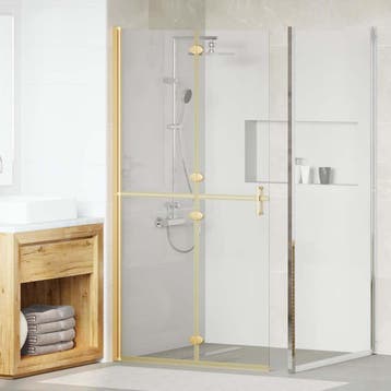 vidaXL Inloopdouche wand Goud 100 x 6,5 x 190 cm, Verzenden, Nieuw