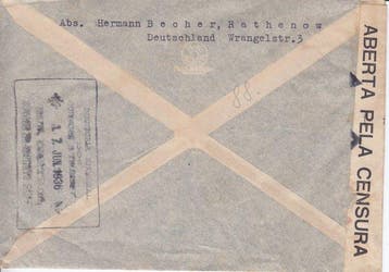 Empire allemand 1936 - Lettre recommandée avec accusé de, Gestempeld