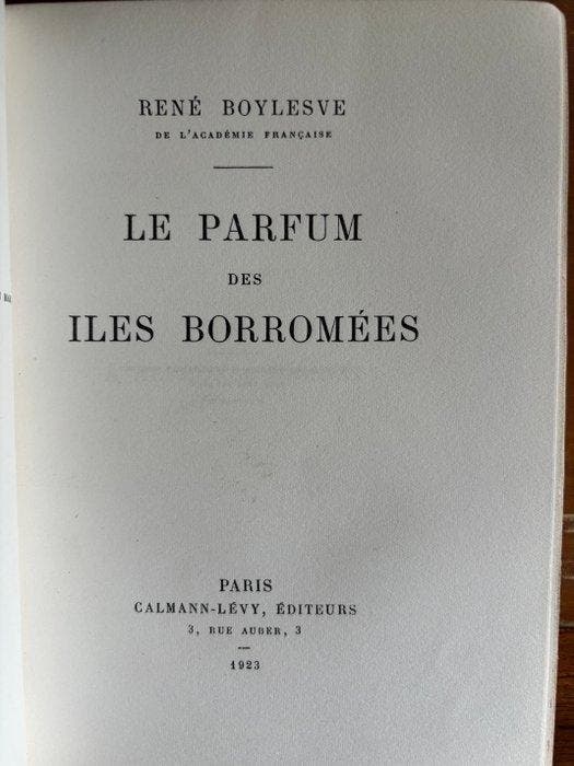 Boylesve - Le parfum des Îles Borromées - 1923, Antiquités & Art, Antiquités | Livres & Manuscrits