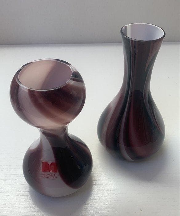Carlo Moretti - Vaas (2) - Glas, Antiek en Kunst, Antiek | Glaswerk en Kristal