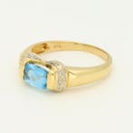Ring - 18 karaat Geel goud Topaas - Diamant, Nieuw