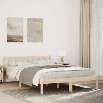 Bedframe 140x220 massief | Retour Deal | Nu 35% korting, Huis en Inrichting, Slaapkamer | Bedden, Overige kleuren, Verzenden, Tweepersoons