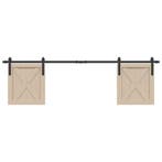 vidaXL Ophangset voor schuifdeur 183 cm koolstofstaal, Verzenden, Nieuw