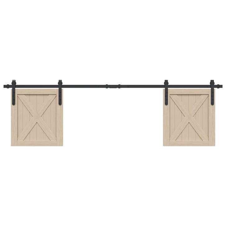 vidaXL Ophangset voor schuifdeur 183 cm koolstofstaal, Doe-het-zelf en Bouw, Hang- en Sluitwerk, Nieuw, Verzenden