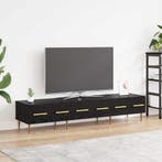 vidaXL TV Kast met lade Zwart Eiken 150 x 36 x 30 cm Bewerkt, Verzenden, Nieuw