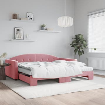 vidaXL Slaapbank onderschuifbed en matrassen 100x200 cm, Verzenden, Nieuw
