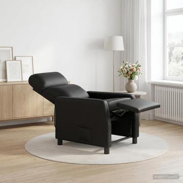 vidaXL Recliner Zwart Kunstleer, Huis en Inrichting, Verzenden, Nieuw