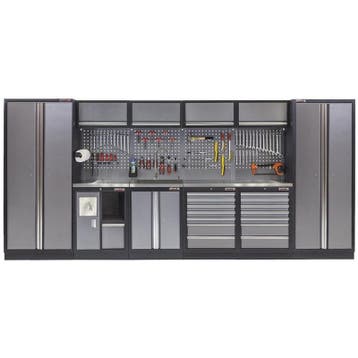 Werkbankset - met RVS plaat omkleed werkblad,, Doe-het-zelf en Bouw, Ophalen of Verzenden, Nieuw