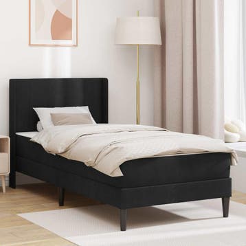 vidaXL Bedframe met matras met hoofdeinde Zwart 90 x 200 cm, Verzenden, Nieuw