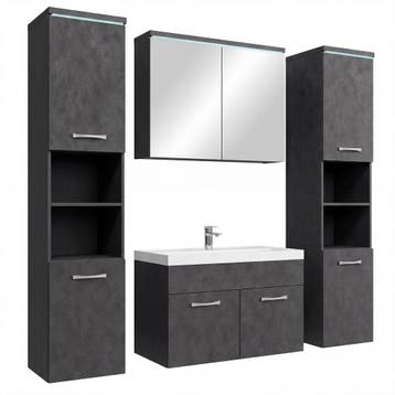 Badkamermeubel Set Paso XL 80 x 40 cm – Donker Grijs, Verzenden, Nieuw
