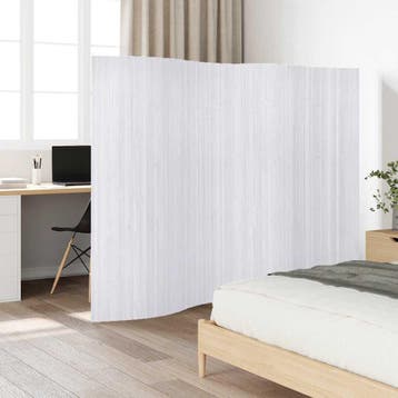 vidaXL Kamerscherm breedte 250 cm hoogte 165 cm bamboe wit, Verzenden, Nieuw