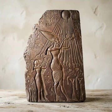 Beeldje - Ancient Egyptian Style Relief Stele, Akhenaten