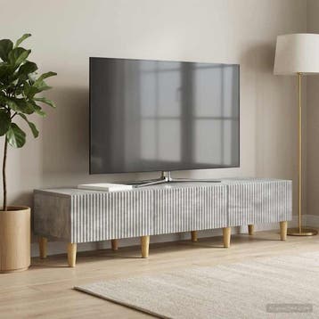 vidaXL TV Kast met lade Betongrijs 147 x 34,5 x 30 cm, Huis en Inrichting, Verzenden, Nieuw