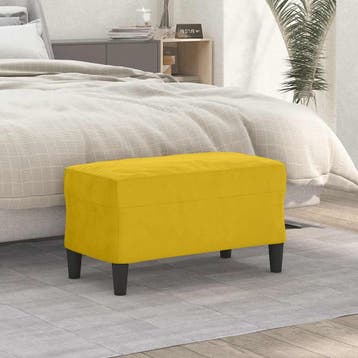 vidaXL Bankje 70x35x41 cm fluweel geel, Verzenden, Nieuw