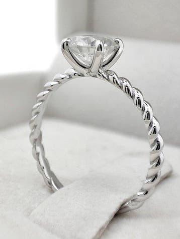 Bague - 14 carats Or blanc - 1.13ct. tw. Diamant (Naturelle)