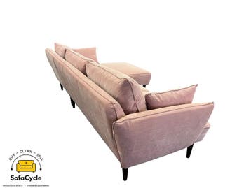 Hoekzetel roze in stof, hoek R – overstock, Verzenden
