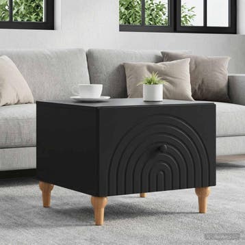 vidaXL Salontafel met lade Zwart 49 x 50 x 40 cm Bewerkt, Verzenden