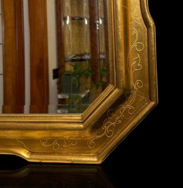 Grande - Miroir mural - Plateau – Gravures au burin –