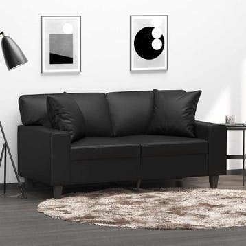 vidaXL Sierkussens 2 st 40x40 cm kunstleer zwart, Huis en Inrichting, Woonaccessoires | Kussens, Verzenden, Nieuw