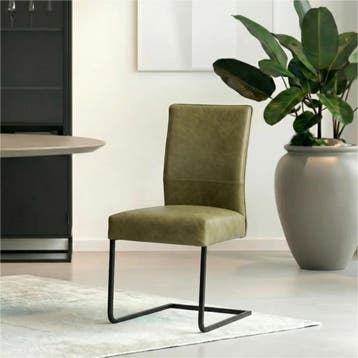 Set van 10 Leren eetkamerstoelen Remix - Vintage Olive, Ophalen of Verzenden