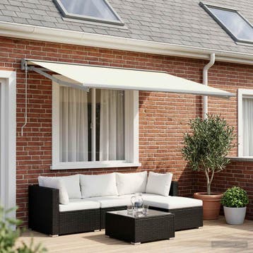 vidaXL Vervangingsdoek voor zonnescherm Crèmekleurig 450 ×, Tuin en Terras, Zonneschermen, Verzenden, Nieuw