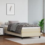 vidaXL Boxspring met matras kunstleer crèmekleurig 80x200 cm, Verzenden, Nieuw