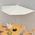 vidaXL Parasol half met paal 180x90 cm zandkleurig, Verzenden, Nieuw