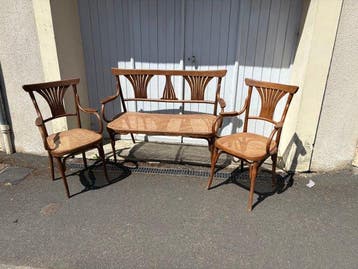 Jakob & Josef Kohn - Fauteuil (3) - Hout, Rattan