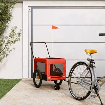 vidaXL Hondenfietstrailer oxford stof en ijzer oranje en, Verzenden, Nieuw