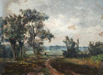 Léon Bopp Du pont (1840-1924) - Sous un ciel nuageux, Antiquités & Art