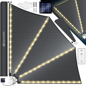KESSER® opvouwbaar balkonscherm - LED - 140x140cm - Antracie, Verzenden, Nieuw