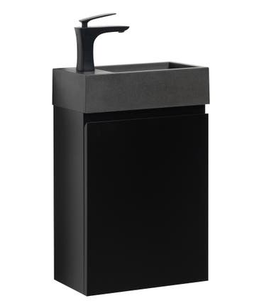 Toiletmeubel Angela 40 x 22 cm Mat Zwart Fonteinmeubel, Doe-het-zelf en Bouw, Verzenden, Nieuw