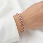 Zonder minimumprijs - Armband Zilver Robijn - Tennisarmband, Handtassen en Accessoires, Nieuw