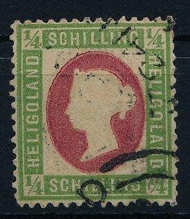 Heligoland 1873 - Het zeldzame kleurfoutdruk, 1/4 schilling, Postzegels en Munten, Postzegels | Europa | Duitsland, Gestempeld