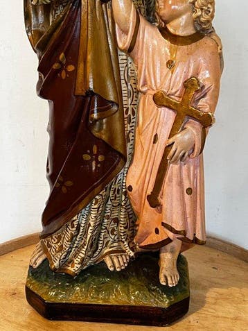 Beeld, Sint-Jozef met het kind Jezus – Polychroom