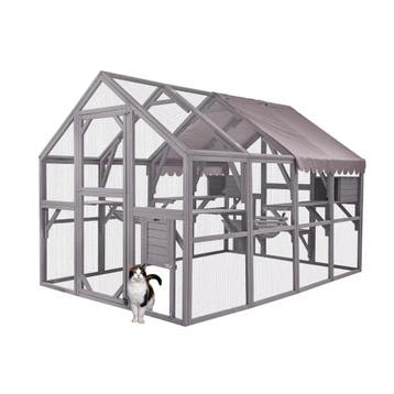 MaxxPet Kattenkooi - kattenvolière - 280x180x174cm Grijs, Dieren en Toebehoren, Katten-accessoires, Ophalen of Verzenden, Nieuw