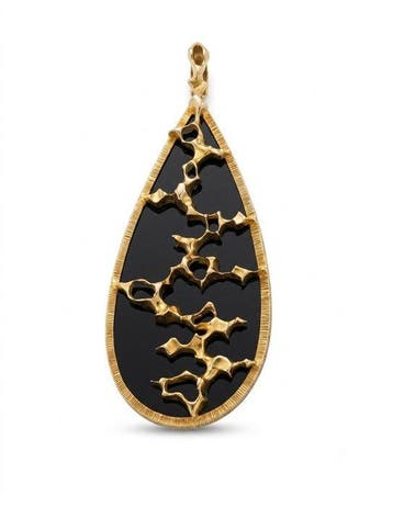 Hanger - 18 karaat Geel goud Onyx - The House of Kutchinsky