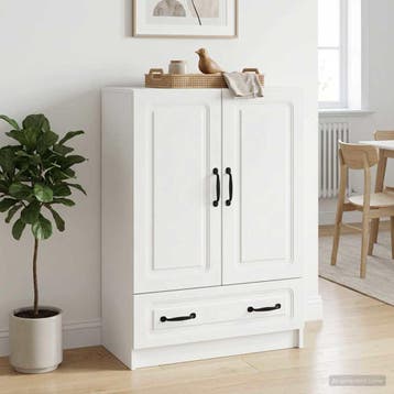 vidaXL Dressoir Wit 66 x 34,5 x 92 cm Bewerkt hout, Huis en Inrichting, Verzenden, Nieuw