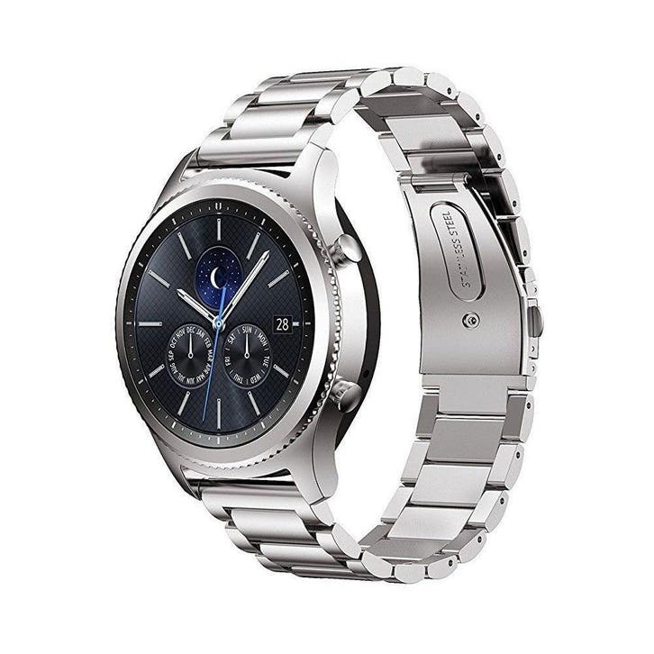Samsung Gear S3 Metal Roestvrij Stalen Armband - Zilver, Handtassen en Accessoires, Smartwatches, Nieuw, Verzenden