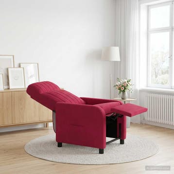 vidaXL Recliner Wijnrood fluweel, Verzenden, Nieuw