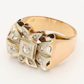 Ring - 18 karaat Roségoud, Witgoud - Tankring, Nieuw
