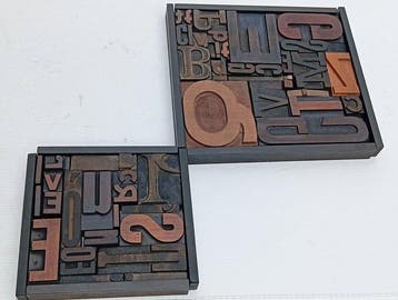 Drukblokken (2) - 2 samenstellingen van oude typografische